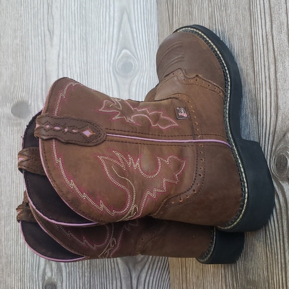 Justine Gypsy 10 cowgirl brown short midcaf western boots. This would fit a 9.5 - Picture 2 of 8